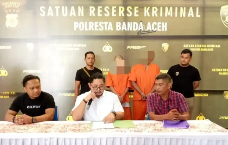 Kedua pelaku yang diduga terlibat kasus pencurian becak motor di Banda Aceh