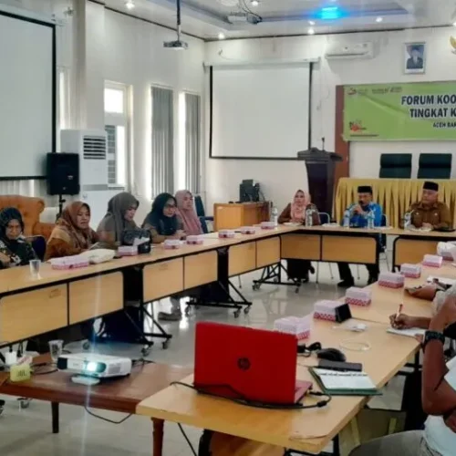 Kepala BKKBN Aceh, Sahidal Kastri saat memaparkan tentang penurunan angka stunting di Abdya