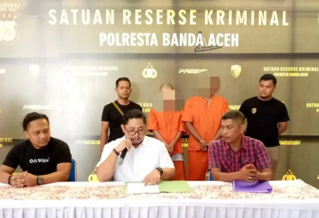 Kedua pelaku yang diduga terlibat kasus pencurian becak motor di Banda Aceh