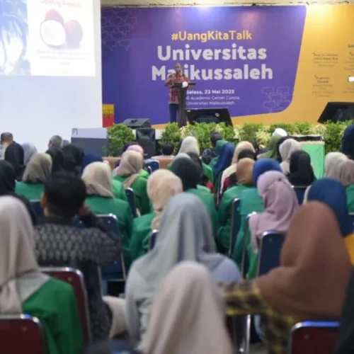 Mahasiswa unimal hadiri kuliah umum yang digelar Kemenkeu, (Foto: istimewa)