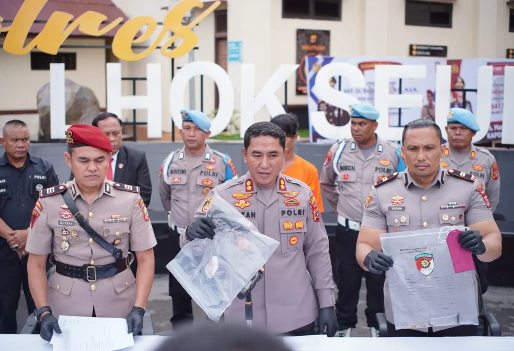 Foto: pelaku berinisial AG, warga Dusun Mancang, Gampong Lancang Barat, Kecamatan Dewantara, Kabupaten Aceh Utara