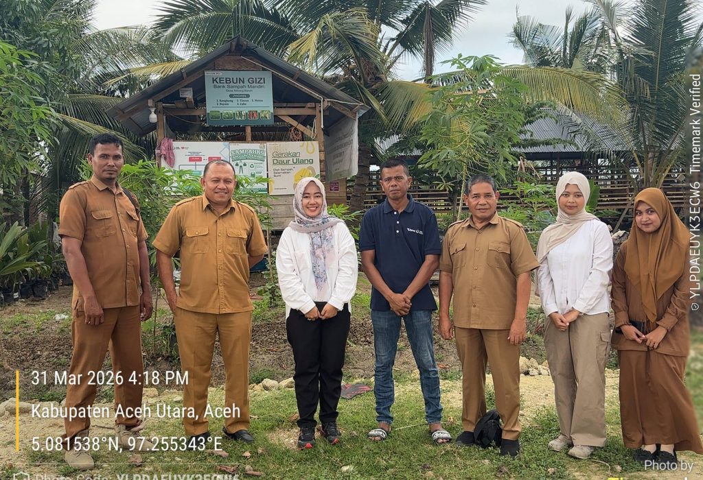 Foto: Direktorat Pencegahan Dampak Lingkungan, Kebijakan Wilayah dan Sektor (Dit.PDLKWS), Deputi Bidang Tata Lingkungan dan Sumber Daya Alam Berkelanjutan, Kementrian Lingkungan Hidup/Badan Pengendalian Lingkungan Hidup Republik Indonesia ( KLH/BPLH) Rizki Hasna P.M, S.Hut dan Ibu Nafila Adinda Putri, S.P mengunjungi Bank Sampah Nibong Baroh
