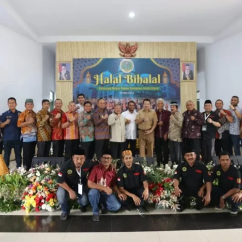 Pj Walikota Lhokseumawe menghadiri acara bihalal aceh seratoe