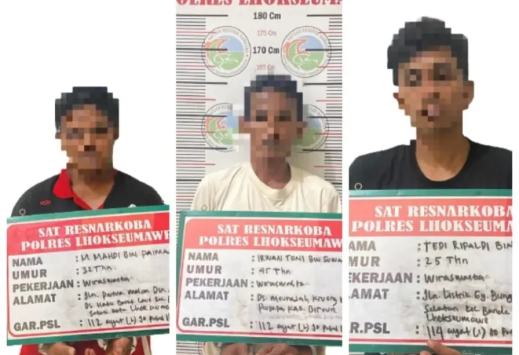 Foto: Tiga Tersangka Penyalahgunaan Narkotika