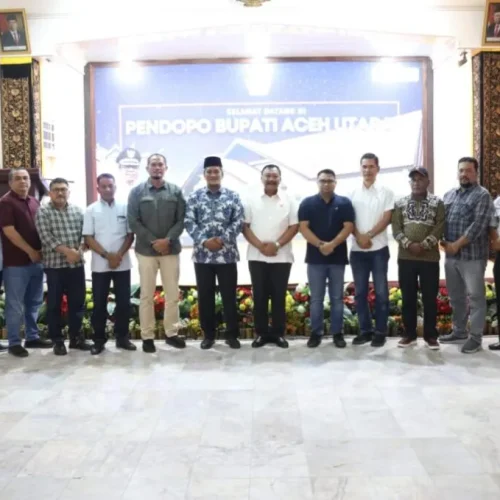 FOTO: Tim Komite Olahraga Nasional Indonesia (KONI) Pusat yang dipimpin oleh Wakil Ketua Umum I KONI Pusat Mayjen TNI (Pur) Dr Suwarno, SIP, MSc, melakukan silaturahmi dengan Pemkab Aceh Utara