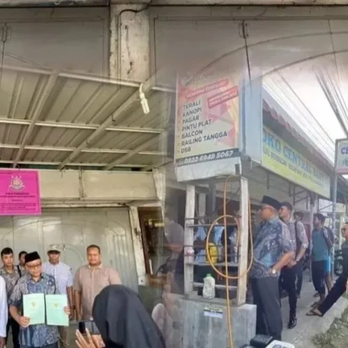 FOTO:  Kepala Kejaksaan Negeri Lhokseumawe Lalu Syaifudin, SH.,MH bersama Tim Penyidik kembali melakukan penyitaan Aset milik Hariadi