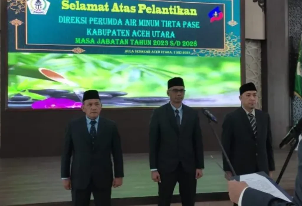FOTO: Pj Bupati Azwardi saat Melantik Direksi Perumda Tirta Pase pada 3 mai 2023 lalu