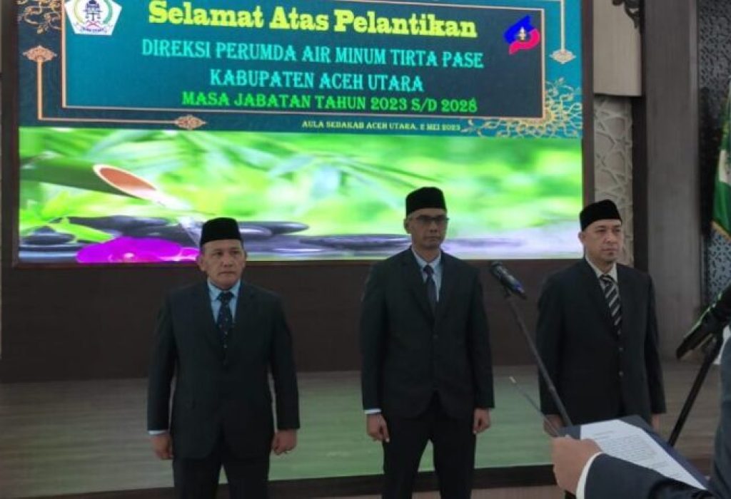 FOTO: Pj Bupati Azwardi saat Melantik Direksi Perumda Tirta Pase pada 3 mai 2023 lalu