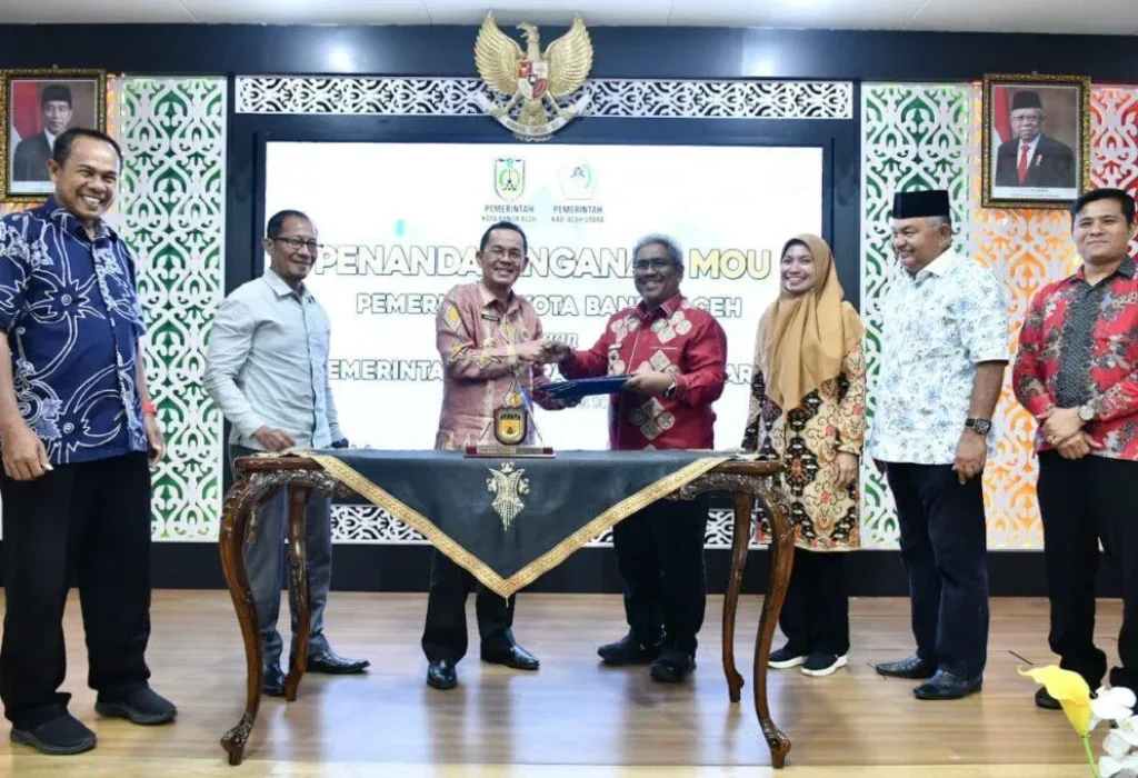 Foto: Pemerintah Kabupaten Aceh Utara melakukan penandatanganan kerjasama atau MoU (Memorandum of Understanding) dengan Pemko Banda Aceh dalam bidang peningkatan pelayanan tera dan tera ulang alat UTTP