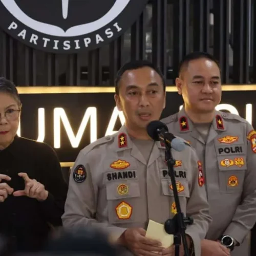 Foto: adiv Humas Polri Irjen Sandi Nugroho menegaskan bahwa, pihaknya dengan Kejaksaan Agung (Kejagung) tidak ada masalah dan baik-baik saja.