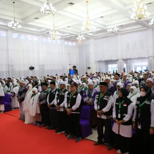 Foto: Calon Jemaah Haji asal Aceh Utara di komplek Asrama Haji Banda Aceh
