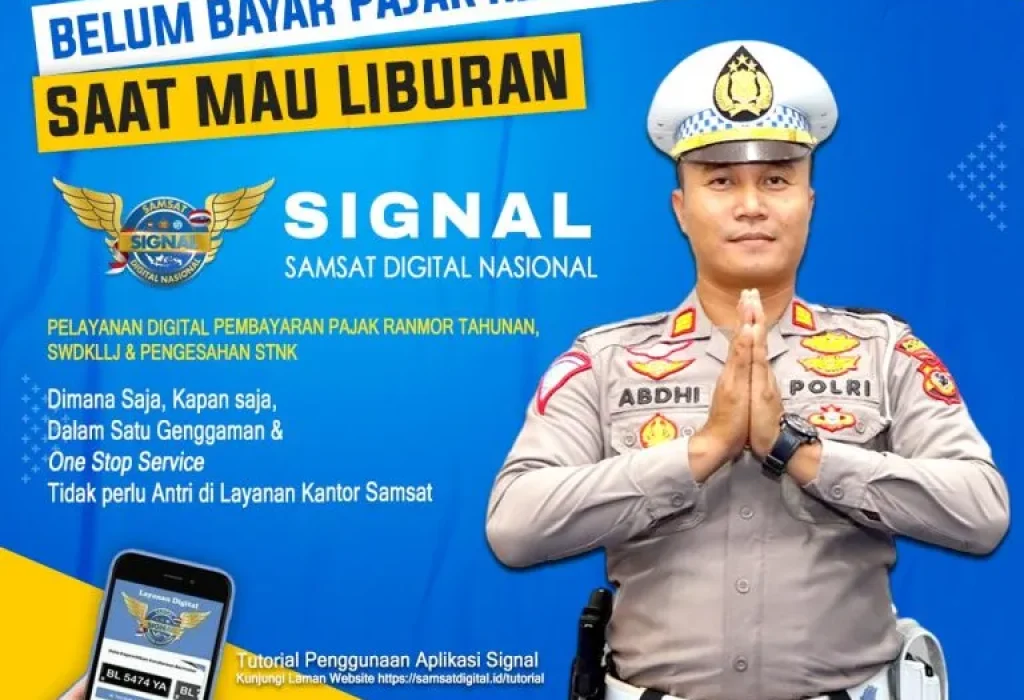 Foto: Fllayer Kasat Lantas Polres Lhokseumawe, AKP Moch. Abdhi Hendriyatna, S.I.K, tentang himbauan Bayar Pajak Kendaraan via SIGNAL