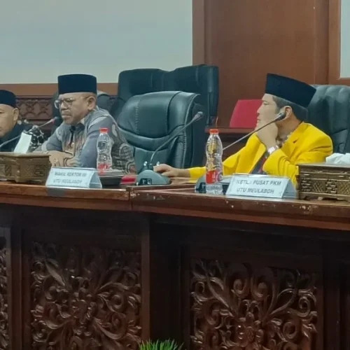 Foto:  Pj. Bupati Aceh Jaya Dr. A. Murtala, M.Si., menerima audiensi dengan Pusat Pengembangan Kreativitas Mahasiswa (PKM) Universitas Teuku Umar (UTU)