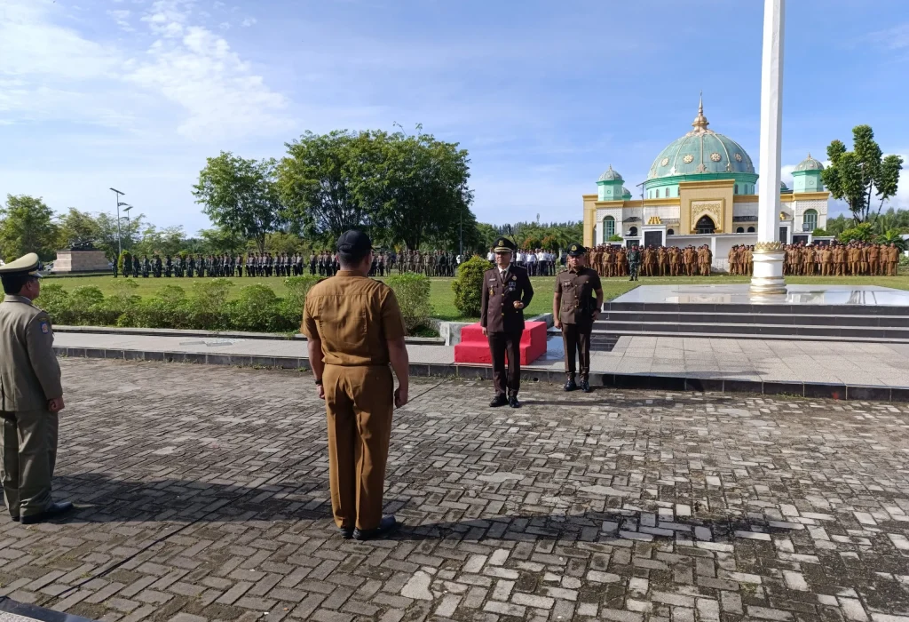 Foto: Pemerintah Kabupaten Aceh Jaya menggelar Upacara Peringatan Hari Kesaktian Pancasila Tahun 2024 di Halaman Kantor Bupati Aceh Jaya pada hari Selasa, 1 Oktober 2024.