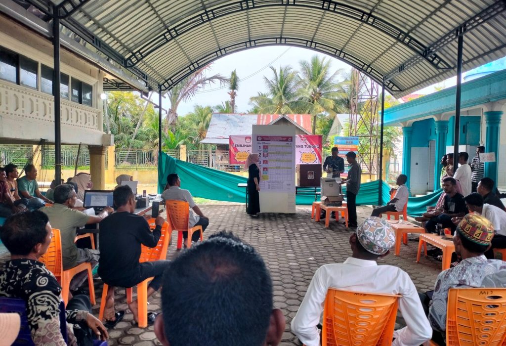 Foto: Proses pemilihan Geuchik Gampong Matang Tunong, Kecamatan Lapang, Kabupaten Aceh Utara