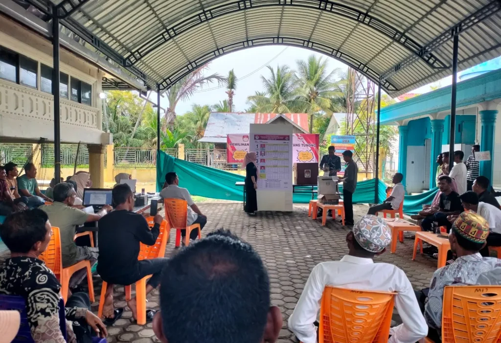 Foto: Proses pemilihan Geuchik Gampong Matang Tunong, Kecamatan Lapang, Kabupaten Aceh Utara