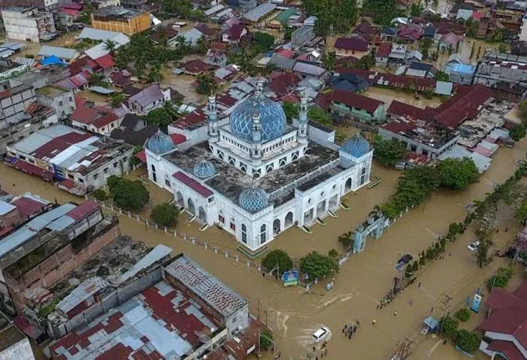 Foto: Penampakan Pusan Kabupaten Aceh Utara kondisi banjir